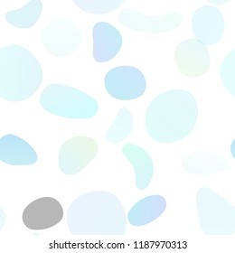Light BLUE vector seamless texture with disks. Colorful illustration with blurred circles in nature style. Design for textile, fabric, wallpapers.