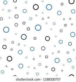 Light BLUE vector seamless texture with disks. Modern abstract illustration with colorful water drops. New design for ad, poster, banner of your website.