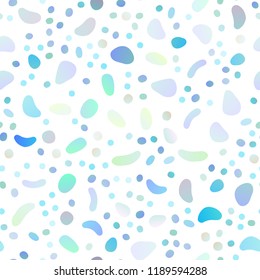 Light BLUE vector seamless texture with disks. Colorful illustration with blurred circles in nature style. Pattern for design of window blinds, curtains.