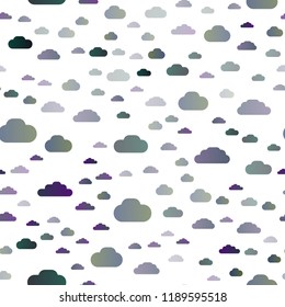 Light BLUE vector seamless texture with cloudy sky. Colorful illustration consisted of abstract clouds. Design for textile, fabric, wallpapers.