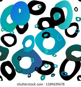 Light BLUE vector seamless texture with disks. Blurred decorative design in abstract style with bubbles. Pattern for trendy fabric, wallpapers.
