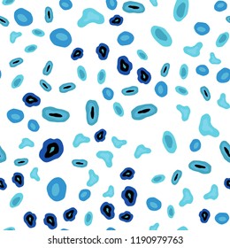 Light BLUE vector seamless texture with disks. Glitter abstract illustration with blurred drops of rain. Pattern for design of window blinds, curtains.
