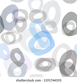 Light BLUE vector seamless texture with disks. Abstract illustration with colored bubbles in nature style. Template for business cards, websites.