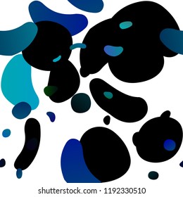 Light BLUE vector seamless texture with disks. Abstract illustration with colored bubbles in nature style. Pattern for design of fabric, wallpapers.