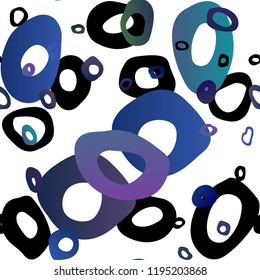 Light BLUE vector seamless texture with disks. Glitter abstract illustration with blurred drops of rain. Pattern for trendy fabric, wallpapers.