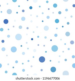 Light BLUE vector seamless texture with disks. Illustration with set of shining colorful abstract circles. Trendy design for wallpaper, fabric makers.