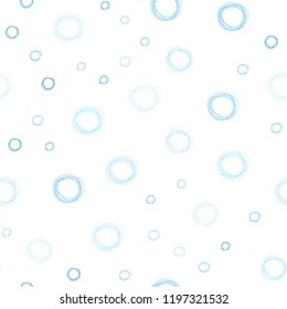 Light BLUE vector seamless texture with disks. Beautiful colored illustration with blurred circles in nature style. Pattern can be used for beautiful websites.