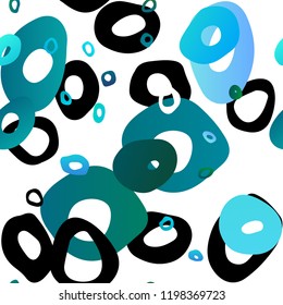 Light BLUE vector seamless texture with disks. Blurred bubbles on abstract backdrop with colorful gradient. Trendy design for wallpaper, fabric makers.