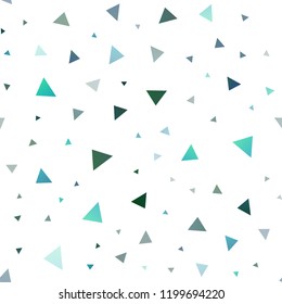 Light BLUE vector seamless texture in triangular style. Glitter abstract illustration with triangular shapes. Pattern for commercials.