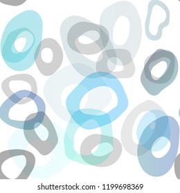 Light BLUE vector seamless texture with disks. Glitter abstract illustration with blurred drops of rain. Pattern for trendy fabric, wallpapers.