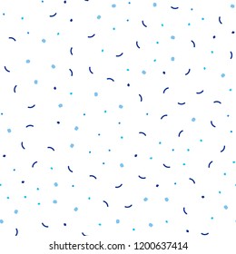 Light BLUE vector seamless texture with disks, lines. Modern abstract colorful illustration with spheres and lines. Trendy design for wallpaper, fabric makers.