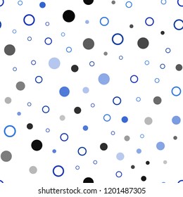Light BLUE vector seamless texture with disks. Beautiful colored illustration with blurred circles in nature style. Design for textile, fabric, wallpapers.