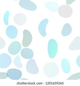 Light BLUE vector seamless texture with disks. Glitter abstract illustration with blurred drops of rain. Template for business cards, websites.