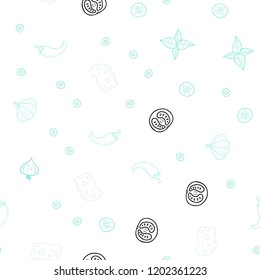 Light BLUE vector seamless texture with delicious snacks. Beautiful colored illustration with food in doodle style. Design for ad, poster, banner of cafes or restaurants.