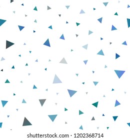 Light BLUE vector seamless texture in triangular style. Illustration with set of colorful triangles. Pattern can be used for websites.
