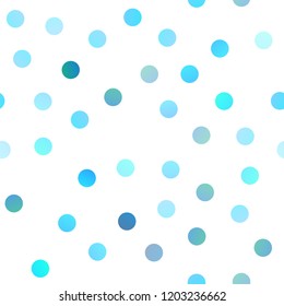 Light BLUE vector seamless texture with disks. Blurred decorative design in abstract style with bubbles. Completely new template for your brand book.