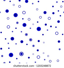 Light BLUE vector seamless texture with disks. Illustration with set of shining colorful abstract circles. Trendy design for wallpaper, fabric makers.