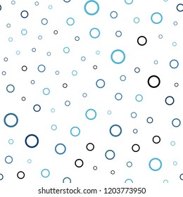 Light BLUE vector seamless texture with disks. Glitter abstract illustration with blurred drops of rain. Pattern can be used for beautiful websites.