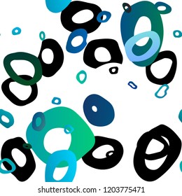 Light BLUE vector seamless texture with disks. Modern abstract illustration with colorful water drops. Pattern for design of window blinds, curtains.