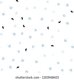 Light BLUE vector seamless texture with coffee beans, mugs. Decorative gradient design of coffee cups and beans. Pattern for menu of cafes and restaurants.