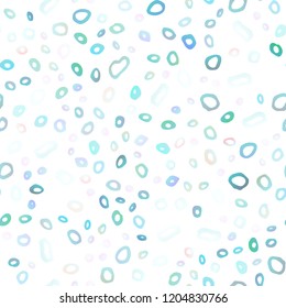 Light BLUE vector seamless texture with disks. Blurred bubbles on abstract backdrop with colorful gradient. Trendy design for wallpaper, fabric makers.
