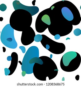 Light BLUE vector seamless texture with disks. Glitter abstract illustration with blurred drops of rain. Pattern for design of fabric, wallpapers.
