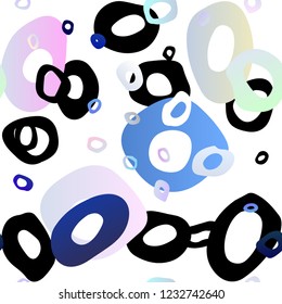 Light BLUE vector seamless texture with disks. Colorful illustration with blurred circles in nature style. Template for business cards, websites.