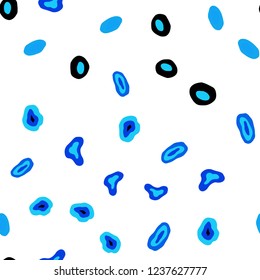 Light BLUE vector seamless texture with disks. Blurred decorative design in abstract style with bubbles. Pattern for design of fabric, wallpapers.