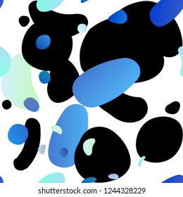 Light BLUE vector seamless texture with disks. Blurred bubbles on abstract backdrop with colorful gradient. Pattern for design of fabric, wallpapers.