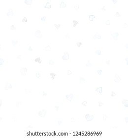 Light BLUE vector seamless texture with lovely hearts. Illustration with hearts in love concept for valentine's day. Beautiful design for your business advert of anniversary.