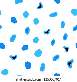 Light BLUE vector seamless texture with disks. Abstract illustration with colored bubbles in nature style. Design for textile, fabric, wallpapers.