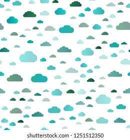 Light BLUE vector seamless texture with cloudy sky. Colorful illustration with abstract clouds. Pattern for trendy fabric, wallpapers.