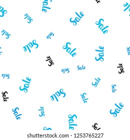 Light BLUE vector seamless texture with selling simbols. Colorful set of  percentage signs in simple style. Backdrop for mega promotions, discounts.