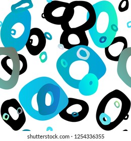 Light BLUE vector seamless texture with disks. Illustration with set of shining colorful abstract circles. Pattern for design of window blinds, curtains.