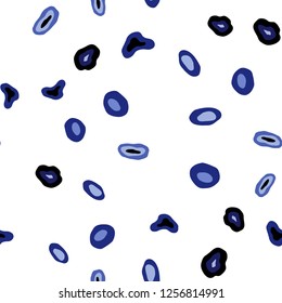 Light BLUE vector seamless texture with disks. Blurred decorative design in abstract style with bubbles. Pattern for design of window blinds, curtains.