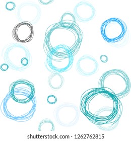 Light BLUE vector seamless texture with disks. Beautiful colored illustration with blurred circles in nature style. Pattern for design of fabric, wallpapers.