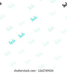 Light BLUE vector seamless texture with selling simbols. Abstract illustration with colorful gradient symbols of sales. Backdrop for super sales on Black Friday.