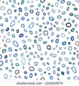 Light BLUE vector seamless texture with disks. Blurred bubbles on abstract backdrop with colorful gradient. Trendy design for wallpaper, fabric makers.