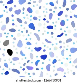 Light BLUE vector seamless texture with disks. Blurred decorative design in abstract style with bubbles. Pattern for design of window blinds, curtains.