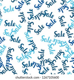 Light BLUE vector seamless texture with selling prices 70, 90 %. Shining colorful illustration with isolated selling prices. Design for business ads, commercials.