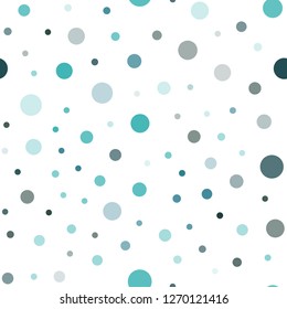 Light BLUE vector seamless texture with disks. Blurred decorative design in abstract style with bubbles. Pattern for design of window blinds, curtains.