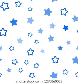 Light BLUE vector seamless texture with beautiful stars. Modern geometrical abstract illustration with stars. Design for wallpaper, fabric makers.