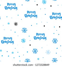 Light BLUE vector seamless texture with colored snowflakes. Shining colorful illustration with snow on abstract template. Design for textile, fabric, wallpapers.