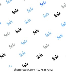 Light BLUE vector seamless texture with selling simbols. Colorful set of  percentage signs in simple style. Pattern for ads, posters, banners of sales.