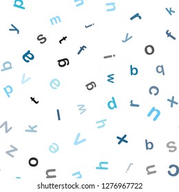 Light BLUE vector seamless texture with ABC characters. Abstract illustration with colored latin alphabet. Design for wallpaper, fabric makers.