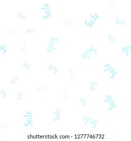 Light BLUE vector seamless texture with selling simbols. Gradient illustration with discount signs on white backdrop. Backdrop for super sales on Black Friday.