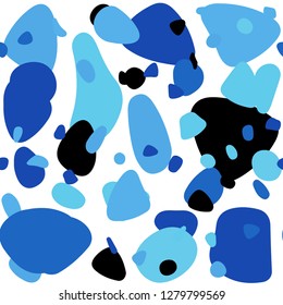 Light BLUE vector seamless texture with disks. Blurred bubbles on abstract background with colorful gradient. Design for textile, fabric, wallpapers.