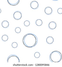 Light BLUE vector seamless texture with disks. Beautiful colored illustration with blurred circles in nature style. Design for textile, fabric, wallpapers.