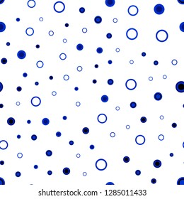 Light BLUE vector seamless texture with disks. Abstract illustration with colored bubbles in nature style. Pattern for design of window blinds, curtains.