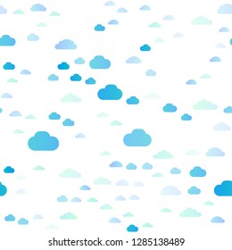 Light BLUE vector seamless texture with cloudy sky. Modern illustration with colorful gradient clouds. Trendy design for wallpaper, fabric makers.